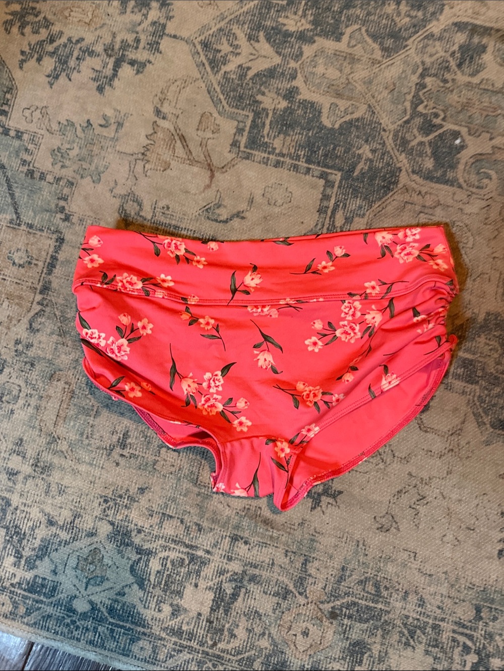 PINK Victoria's Secret High-Waist Pink Floral Swim Shorts